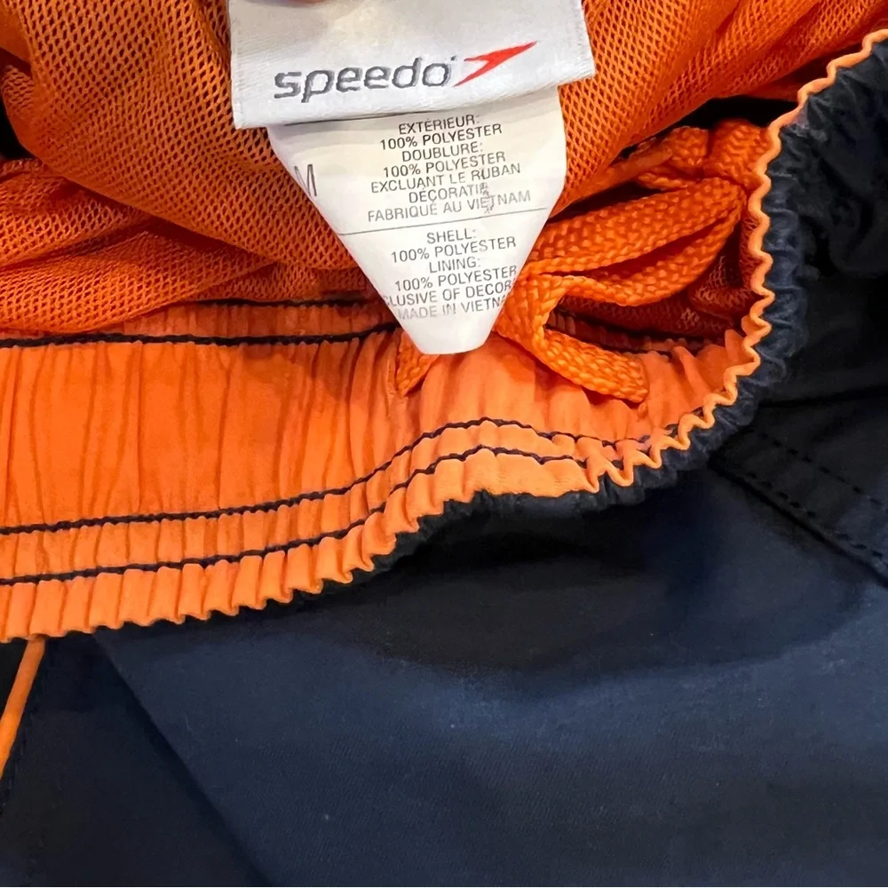 Speedo youth boys swim trunk orange and blue size medium